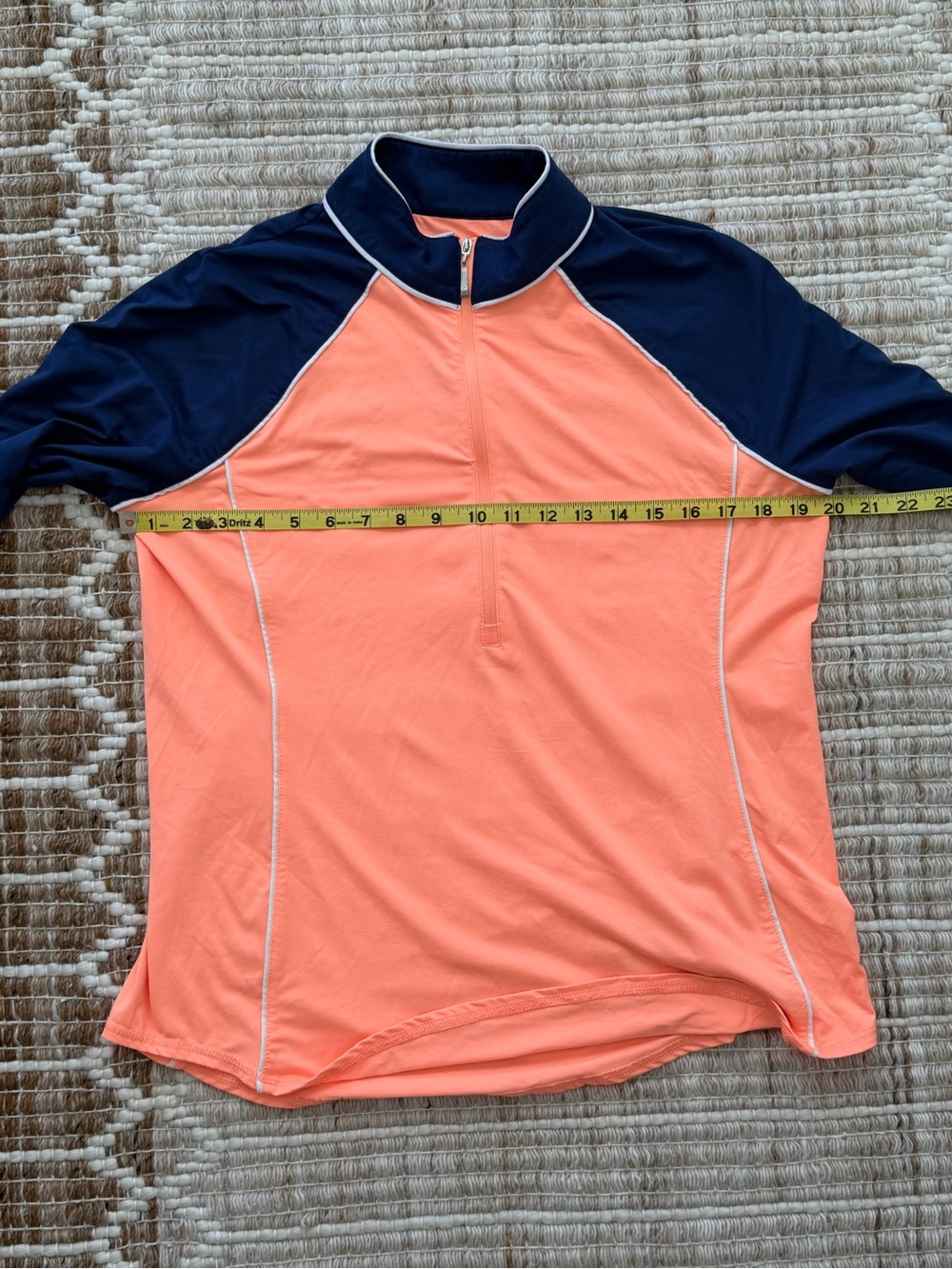 Jofit Coral Front Navy Long-Sleeve Half-Zip Performance Top - Picture 10 of 11
